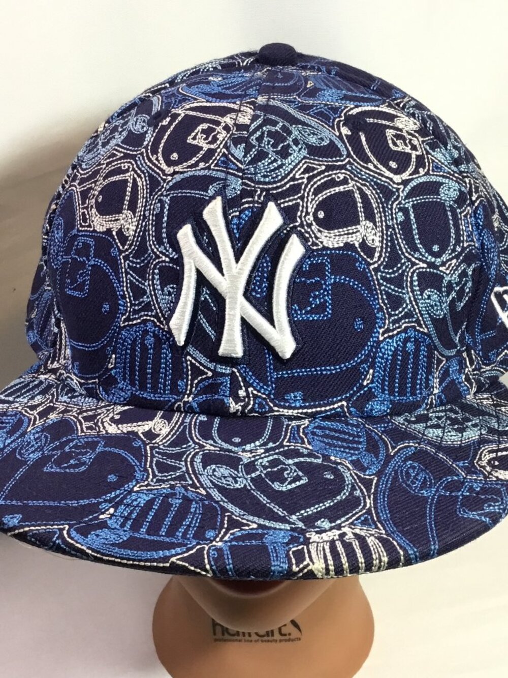 New York Yankees New Era 59FIFTY Fitted Sz 8 Hats All Over Pattern 100% Wool